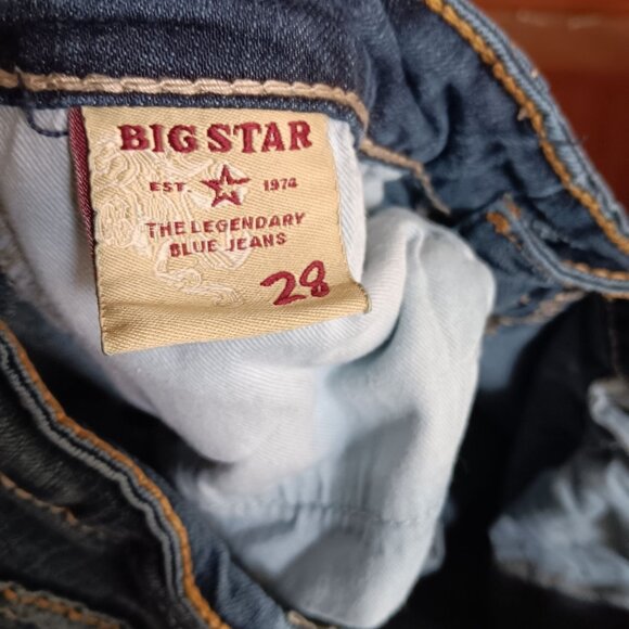 Big Star Sweet Low Rise Womens Blue Denim Jeans Size 28 Embroidered Back Pockets - Picture 5 of 5